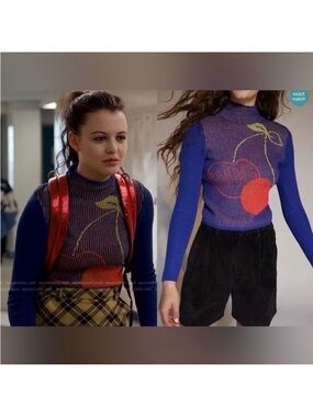 BDG Urban Outfitters Shauna Jacquard Cherry Sweater ASO Maxine Ginny & Georgia M